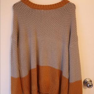 Color block boyfriend sweater